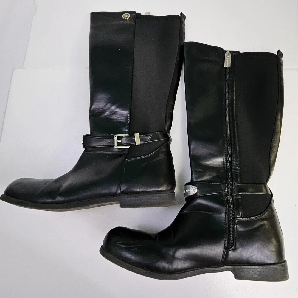 Michael Kors Parson 15 Women's Size 5 Black Boots Zip Up Stretch PM-36-FO